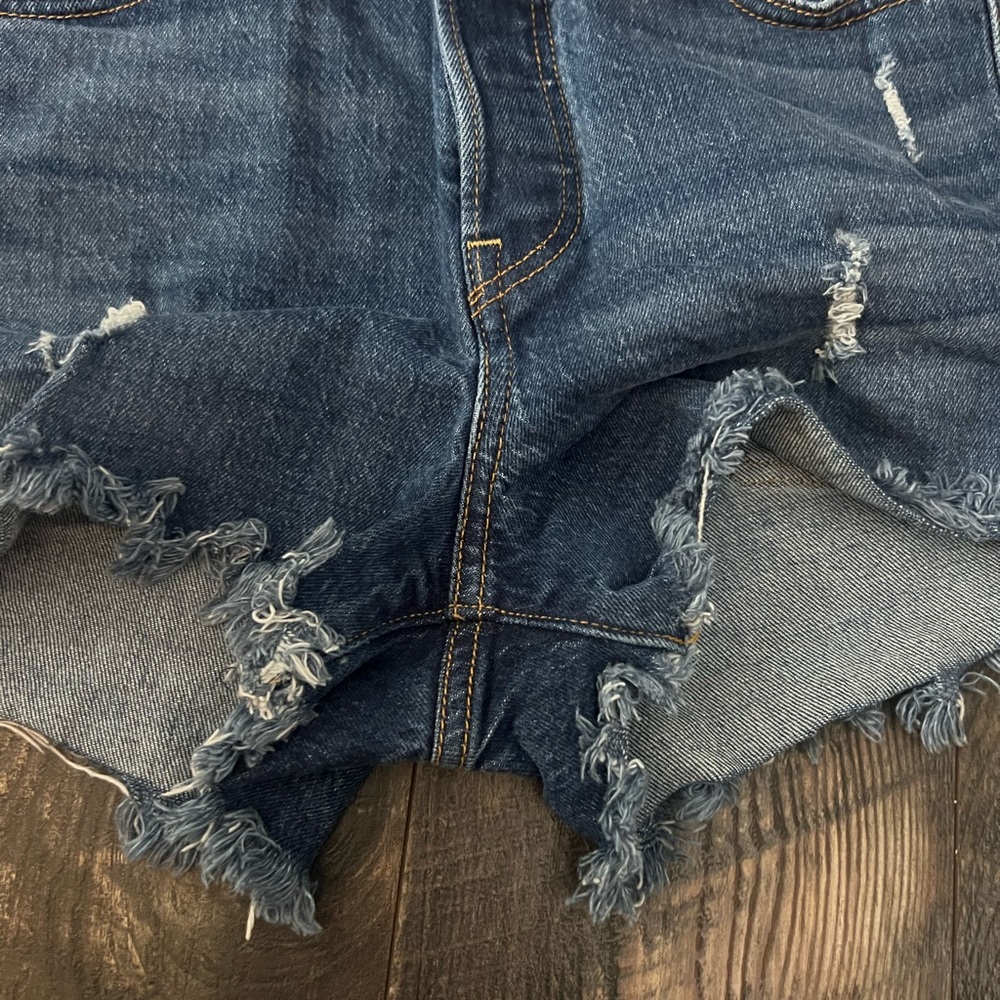 Levi's Dark Blue Denim Shorts - Picture 6 of 8